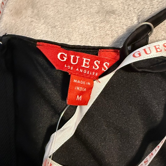 GUESS Black Satin Corset Top Medium NWT Zip Back Bustier - Picture 10 of 13